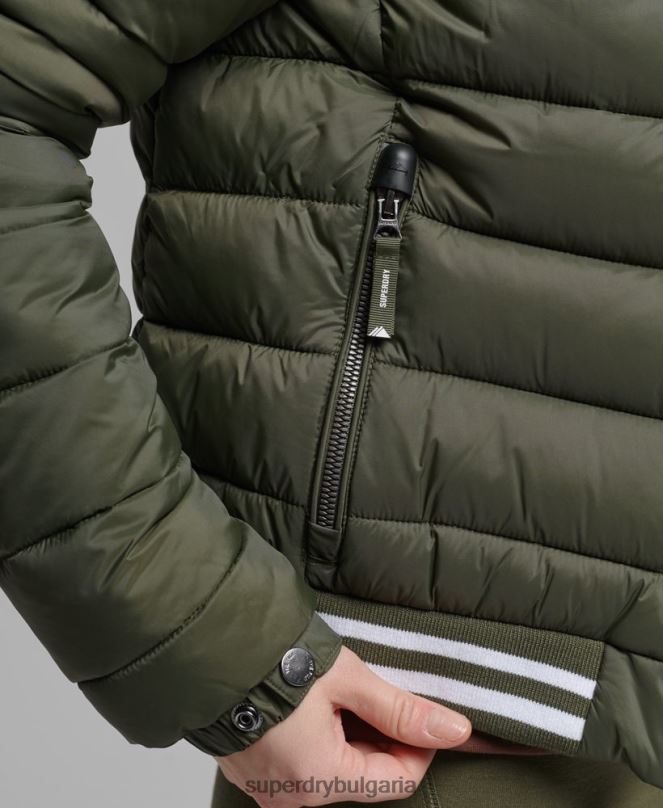 Superdry облекло N00H5652 зелено Жени бомбър яке fuji