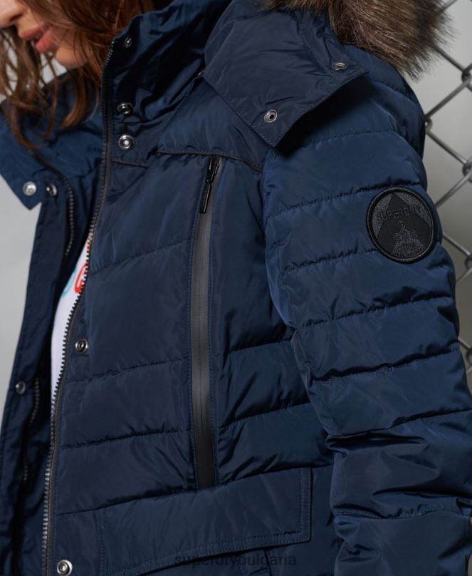 Superdry облекло N00H5654 военноморски флот Жени ледниково подплатено яке