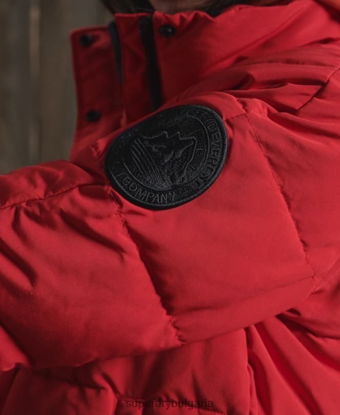 Superdry облекло N00H5659 червен Жени бомбър яке Everest без качулка