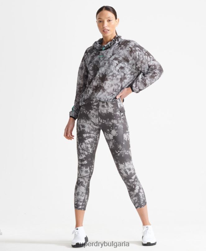 Superdry облекло N00H5665 сиво Жени run лек дъждобран