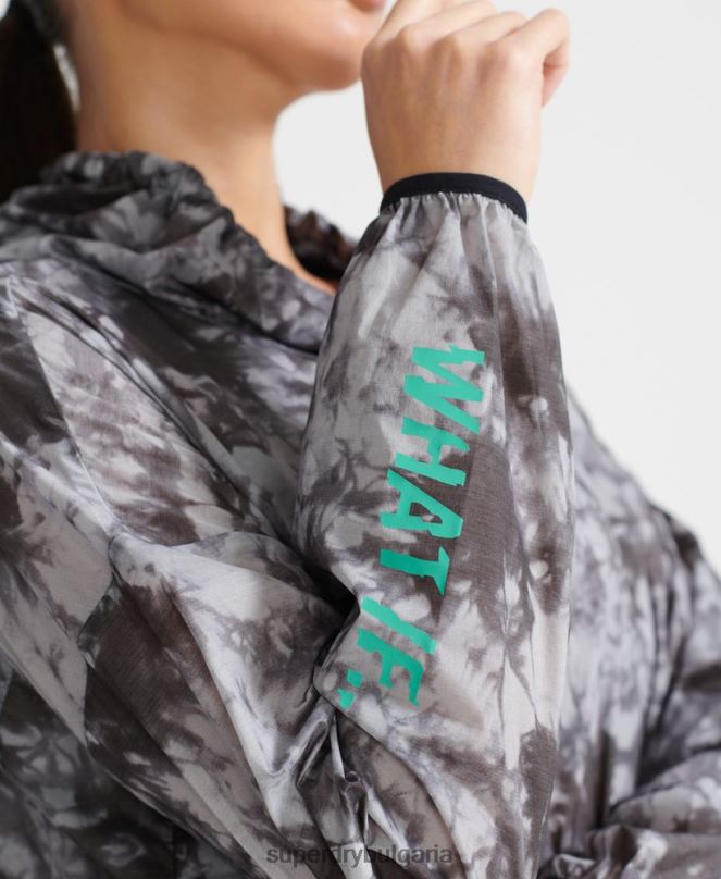 Superdry облекло N00H5665 сиво Жени run лек дъждобран