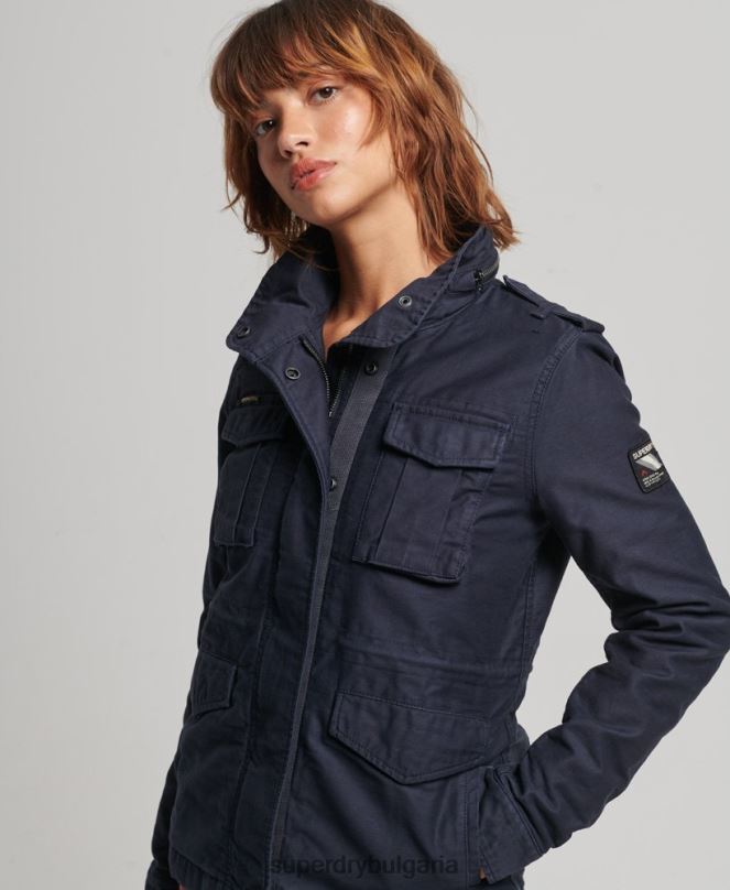 Superdry облекло N00H5667 син Жени Военно яке с подплата от новобранец