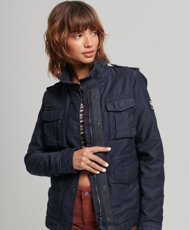 Superdry облекло N00H5667 син Жени Военно яке с подплата от новобранец
