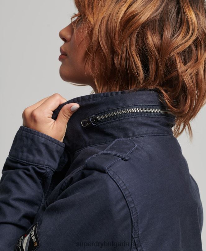 Superdry облекло N00H5667 син Жени Военно яке с подплата от новобранец