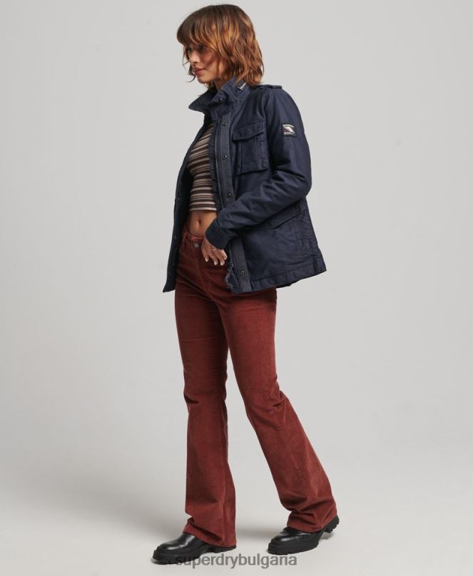 Superdry облекло N00H5667 син Жени Военно яке с подплата от новобранец