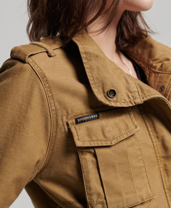 Superdry облекло N00H5672 тен Жени Военно яке с подплата от новобранец