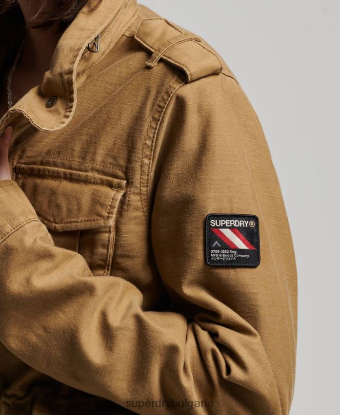 Superdry облекло N00H5672 тен Жени Военно яке с подплата от новобранец