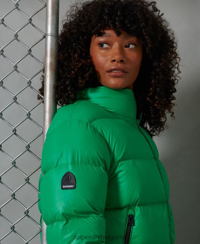 Superdry облекло N00H5674 зелено Жени луксозно алпийско пухено яке