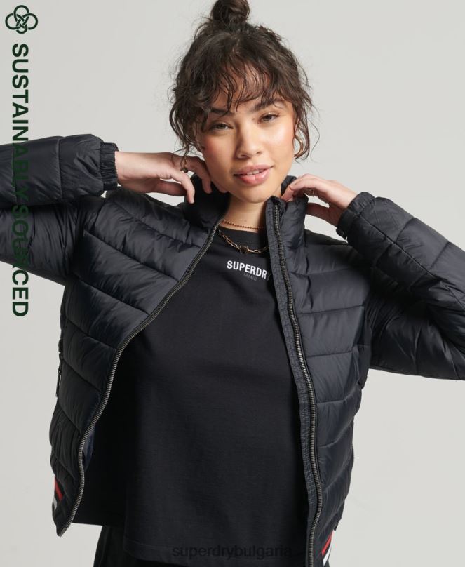 Superdry облекло N00H5675 черен Жени бомбър яке fuji