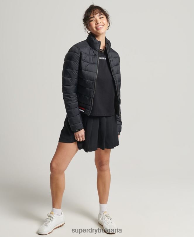 Superdry облекло N00H5675 черен Жени бомбър яке fuji