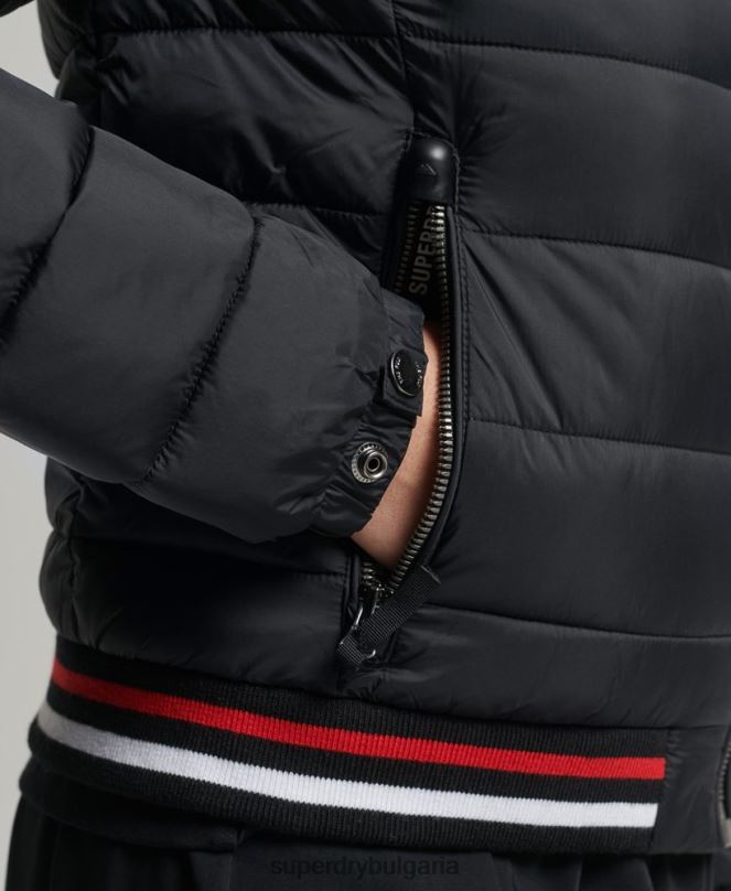 Superdry облекло N00H5675 черен Жени бомбър яке fuji