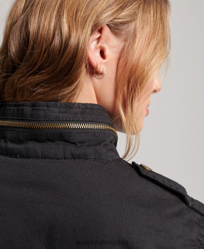 Superdry облекло N00H5679 черен Жени класическо яке за новобранец борг