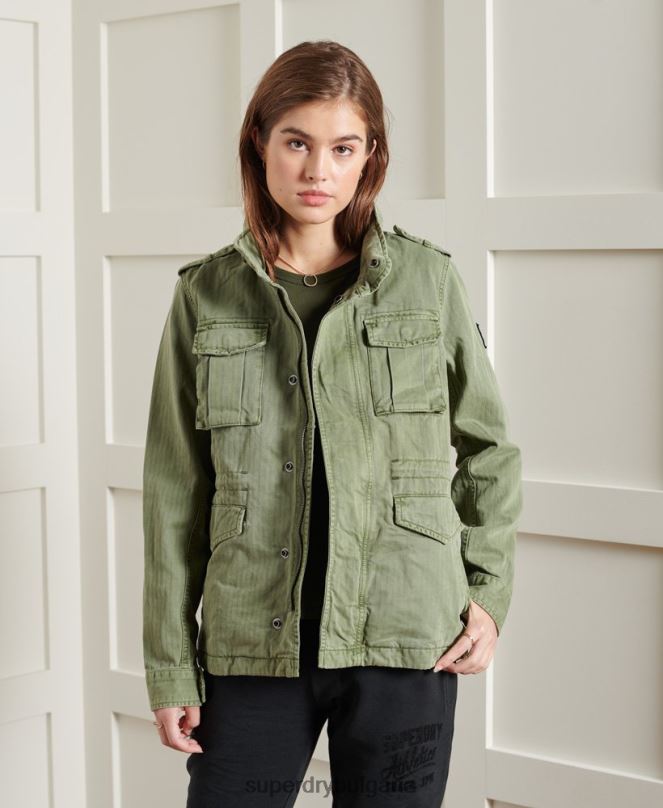 Superdry облекло N00H5681 зелено Жени яке камари новобранец