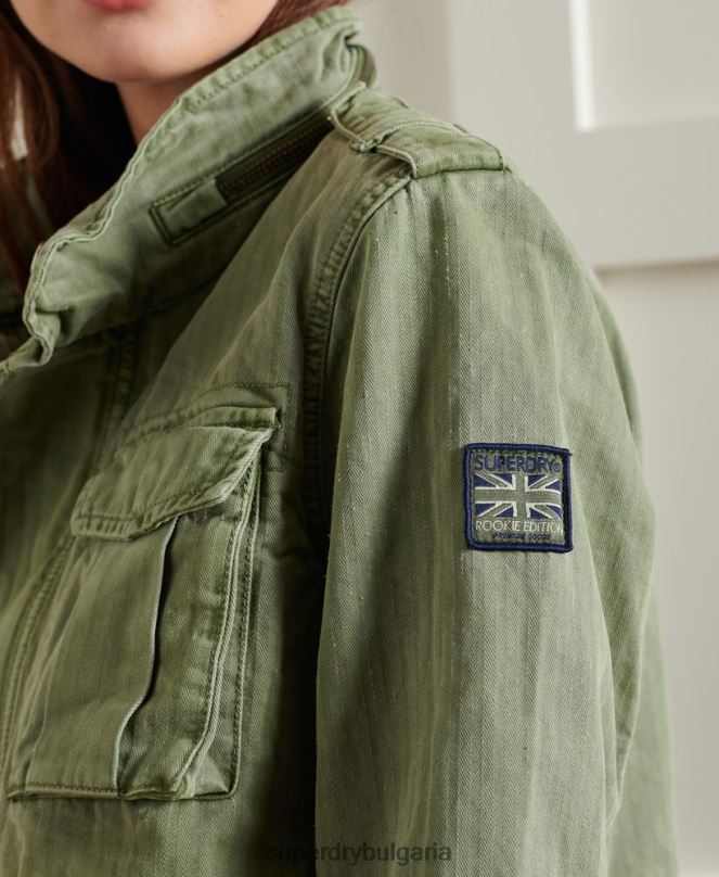 Superdry облекло N00H5681 зелено Жени яке камари новобранец