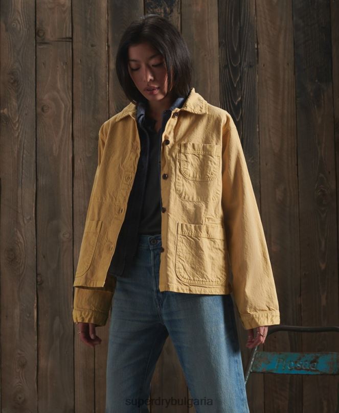 Superdry облекло N00H5683 жълто Жени ограничено издание сухо артистично яке