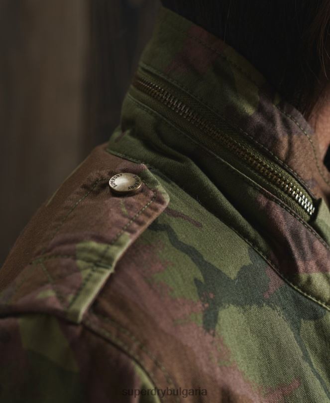 Superdry облекло N00H5684 зелено Жени класическо яке за новобранец борг