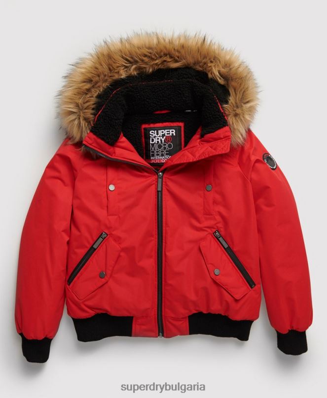 Superdry облекло N00H5685 червен Жени микрофибърно бомбър яке
