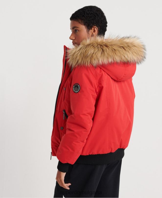 Superdry облекло N00H5685 червен Жени микрофибърно бомбър яке