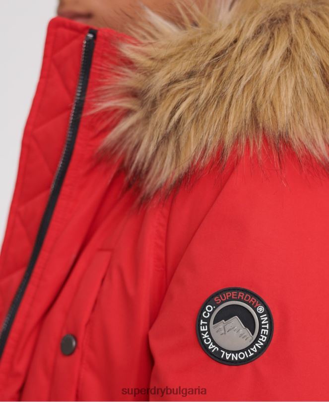 Superdry облекло N00H5685 червен Жени микрофибърно бомбър яке
