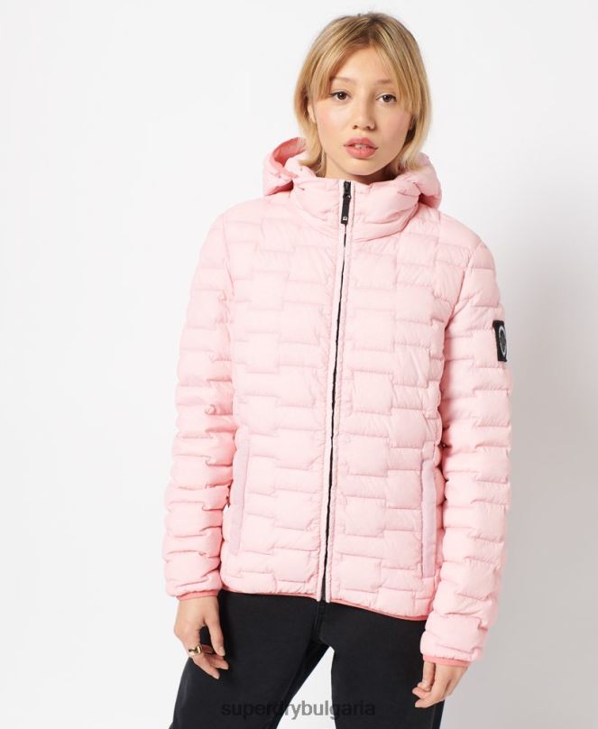 Superdry облекло N00H5694 розово Жени експедиционно пухено яке sd-ветровка