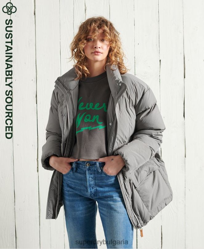 Superdry облекло N00H5696 сребро Жени ограничено издание сухо пухено яке