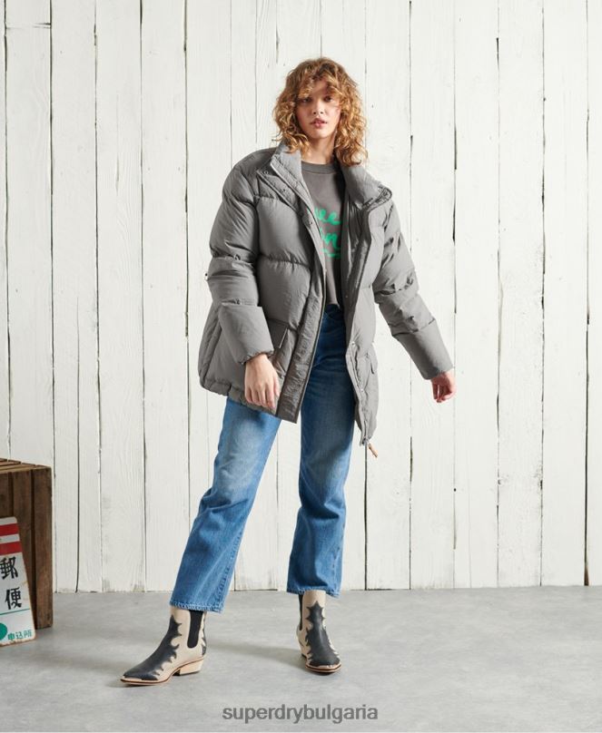 Superdry облекло N00H5696 сребро Жени ограничено издание сухо пухено яке
