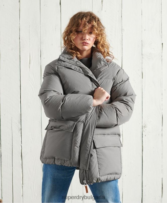 Superdry облекло N00H5696 сребро Жени ограничено издание сухо пухено яке