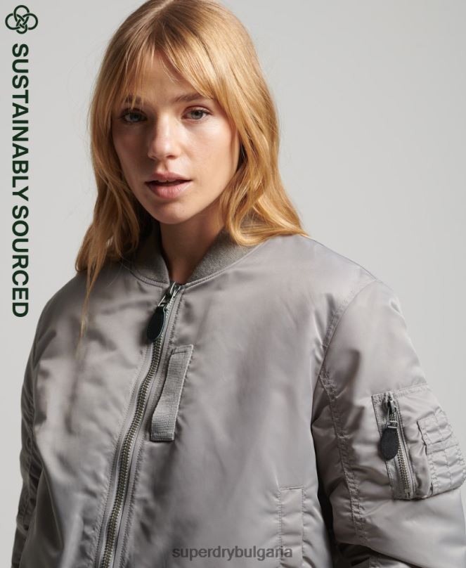Superdry облекло N00H5699 сиво Жени бомбър яке ma1