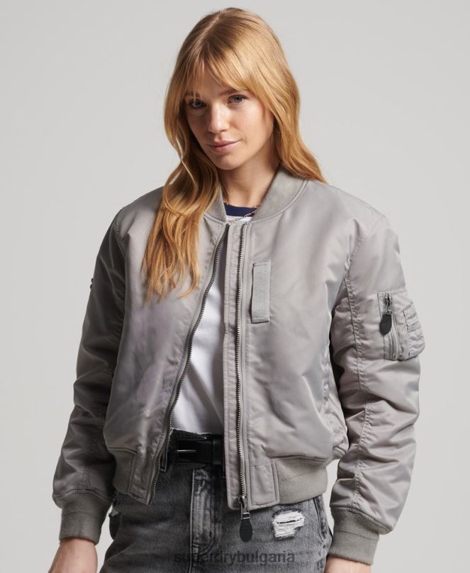 Superdry облекло N00H5699 сиво Жени бомбър яке ma1