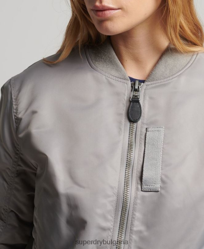 Superdry облекло N00H5699 сиво Жени бомбър яке ma1