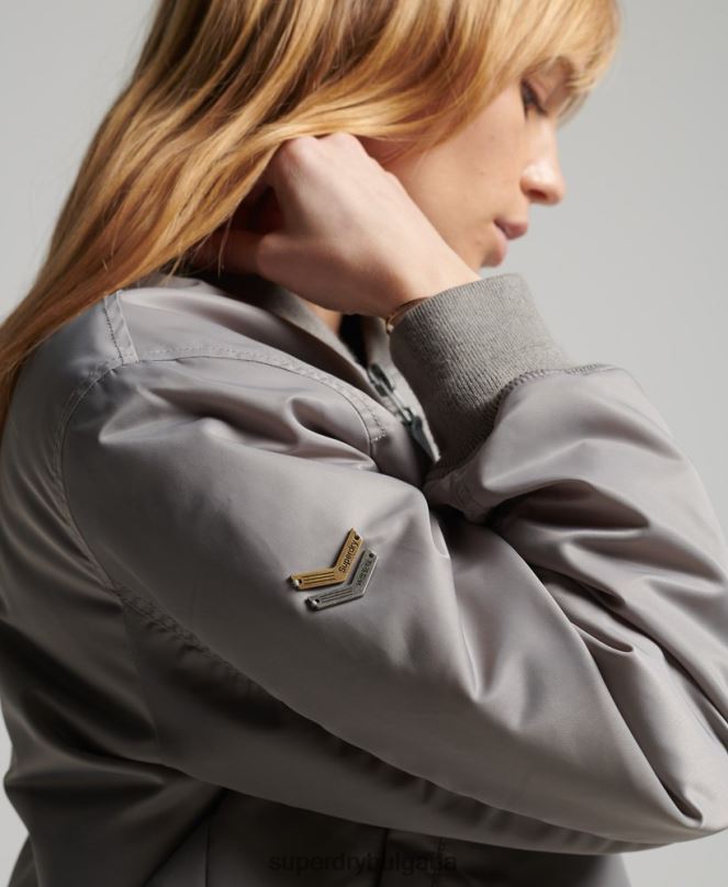 Superdry облекло N00H5699 сиво Жени бомбър яке ma1
