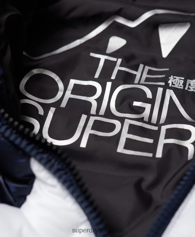 Superdry облекло N00H5703 военноморски флот Жени офшорно луксозно шевронно яке fuji