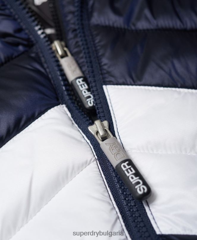 Superdry облекло N00H5703 военноморски флот Жени офшорно луксозно шевронно яке fuji