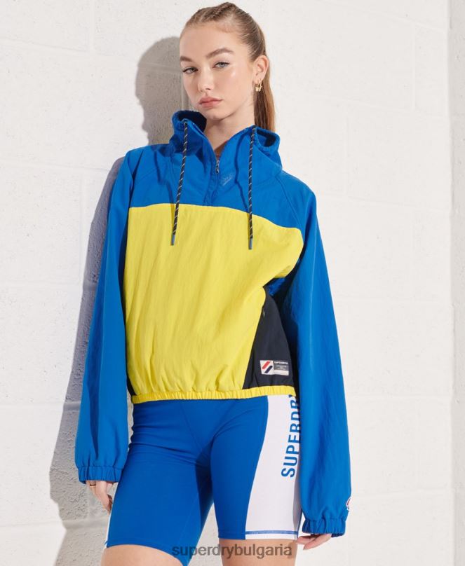 Superdry облекло N00H5706 син Жени скъсено спортно яке над главата