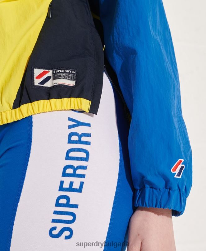 Superdry облекло N00H5706 син Жени скъсено спортно яке над главата