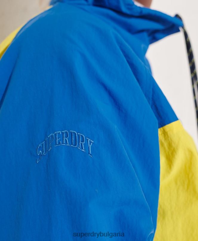Superdry облекло N00H5706 син Жени скъсено спортно яке над главата