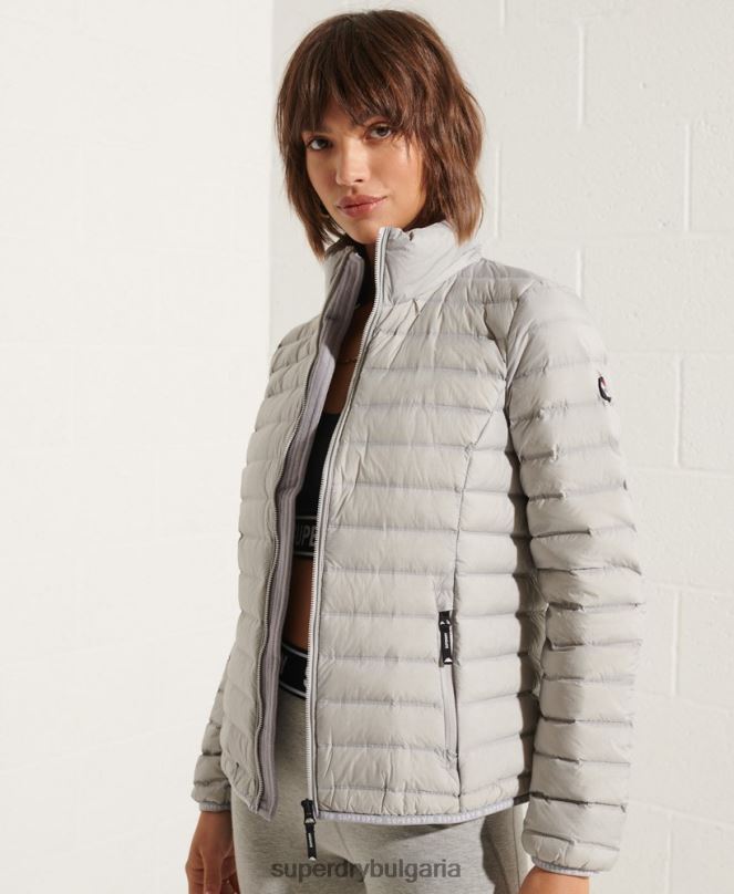 Superdry облекло N00H5709 светло сив Жени пухено яке с ядро