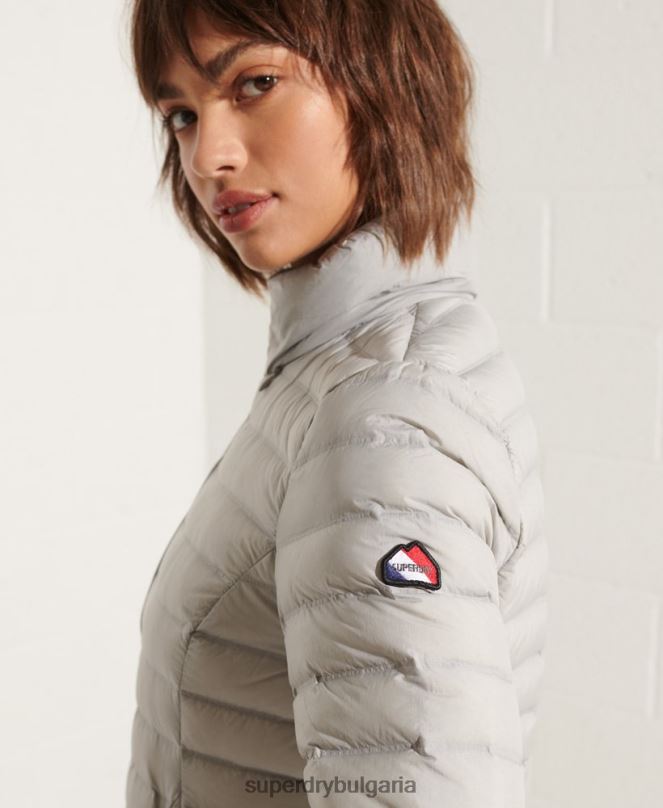 Superdry облекло N00H5709 светло сив Жени пухено яке с ядро