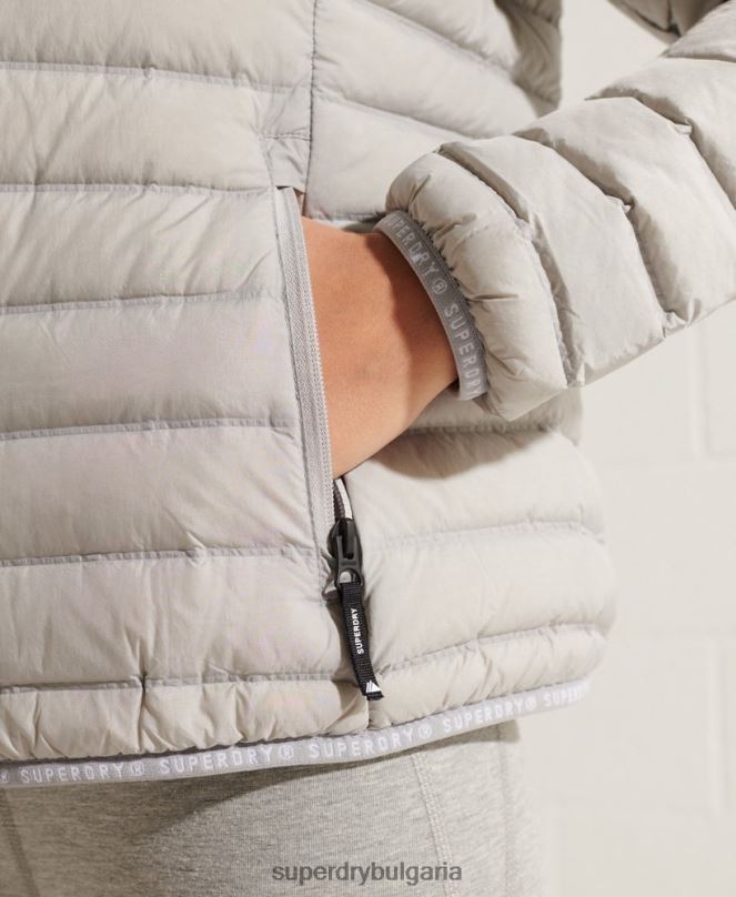 Superdry облекло N00H5709 светло сив Жени пухено яке с ядро