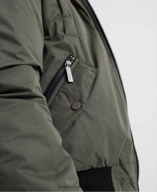Superdry облекло N00H5711 зелено Жени микрофибърно бомбър яке
