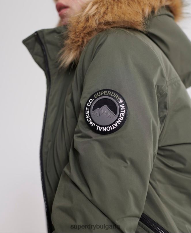 Superdry облекло N00H5711 зелено Жени микрофибърно бомбър яке