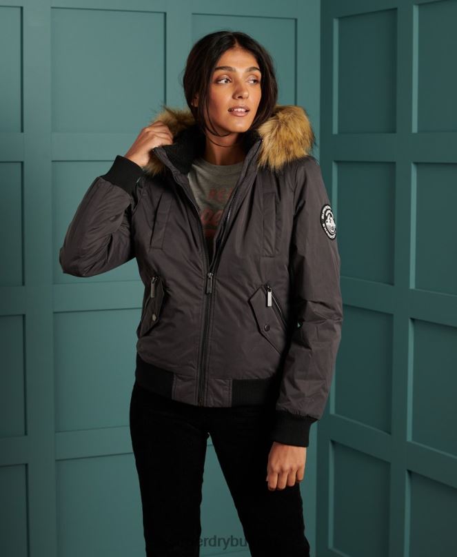 Superdry облекло N00H5712 черен Жени микрофибърно бомбър яке
