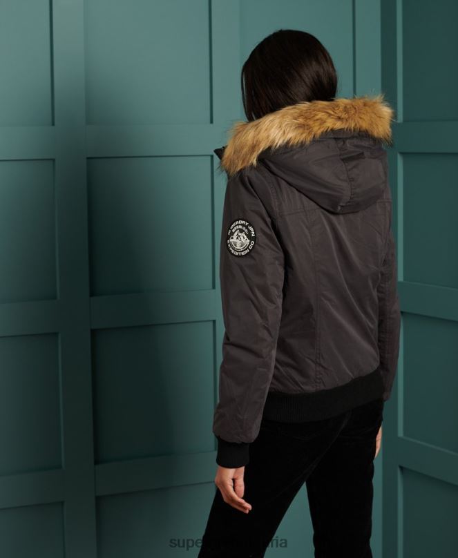 Superdry облекло N00H5712 черен Жени микрофибърно бомбър яке
