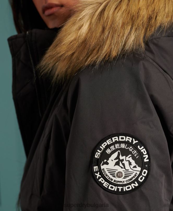 Superdry облекло N00H5712 черен Жени микрофибърно бомбър яке