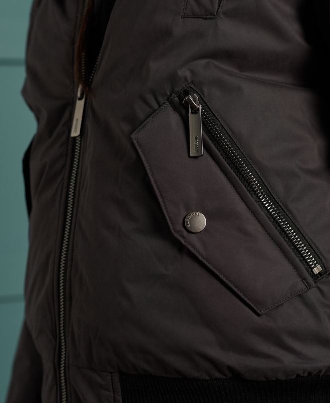 Superdry облекло N00H5712 черен Жени микрофибърно бомбър яке