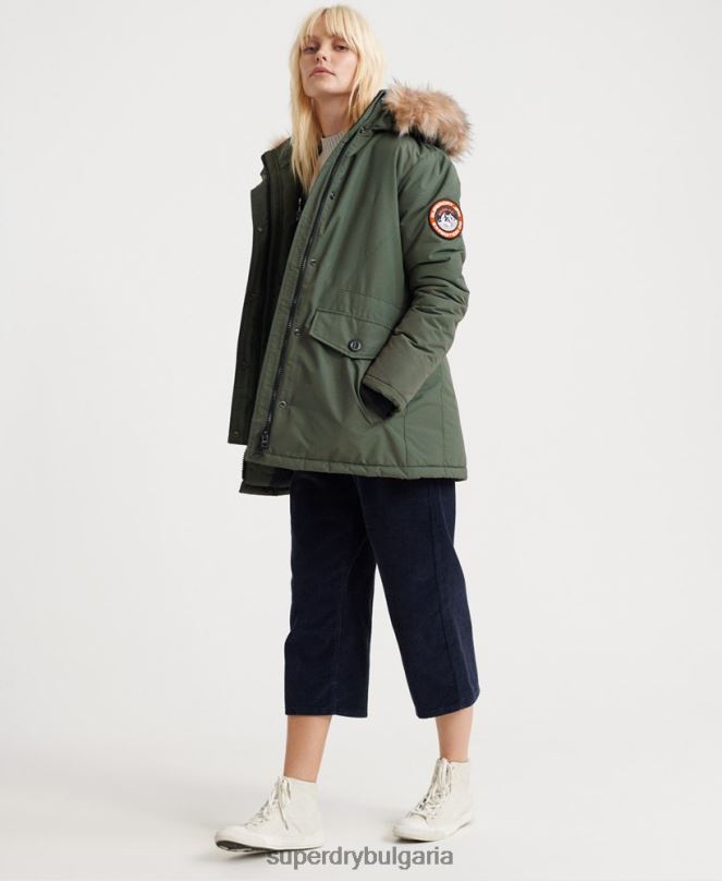 Superdry облекло N00H5716 зелено Жени яке ashley everest parka