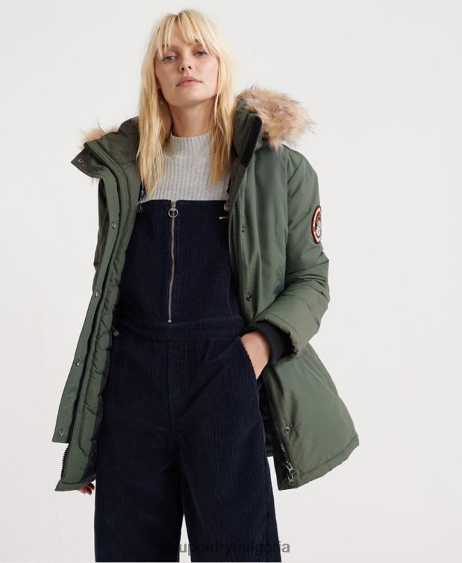 Superdry облекло N00H5716 зелено Жени яке ashley everest parka