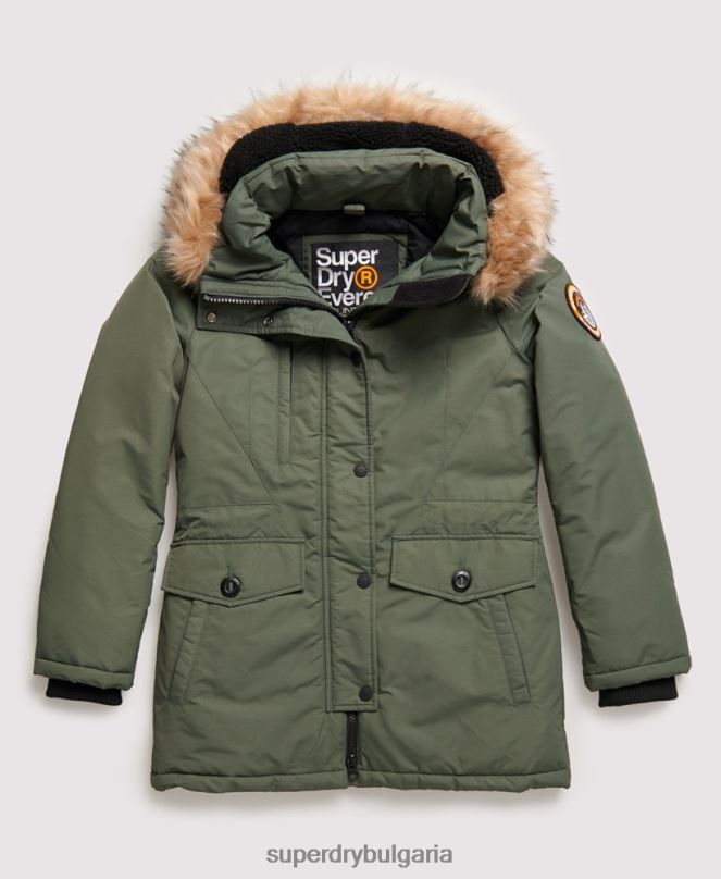 Superdry облекло N00H5716 зелено Жени яке ashley everest parka