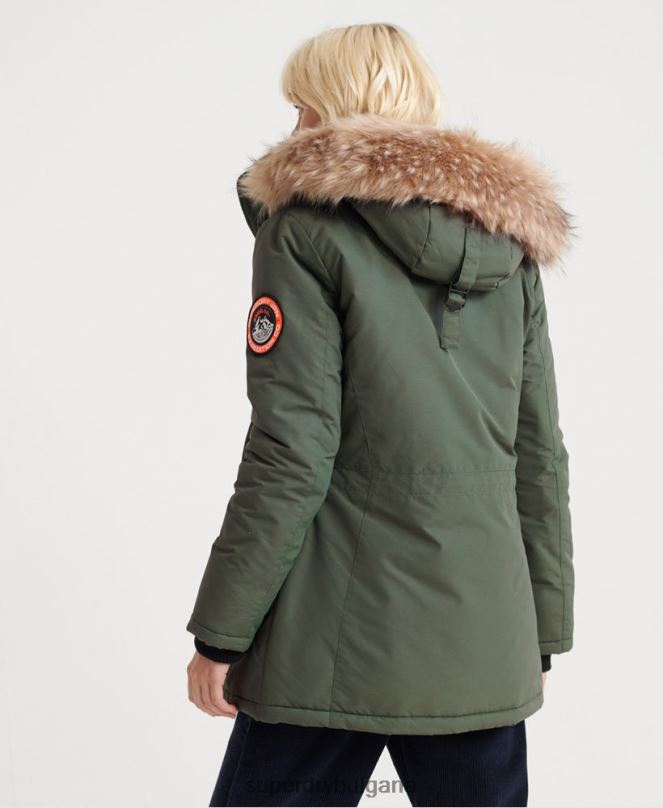 Superdry облекло N00H5716 зелено Жени яке ashley everest parka