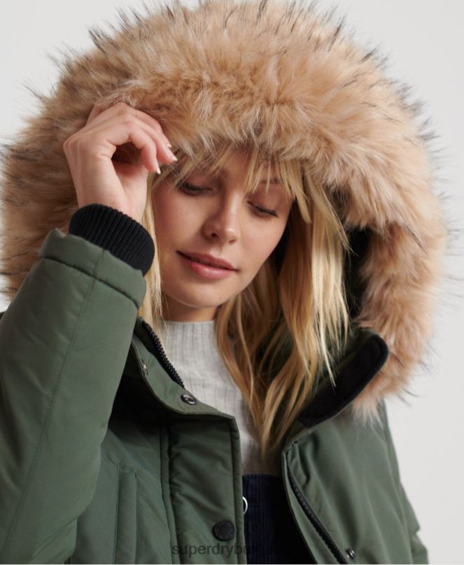 Superdry облекло N00H5716 зелено Жени яке ashley everest parka